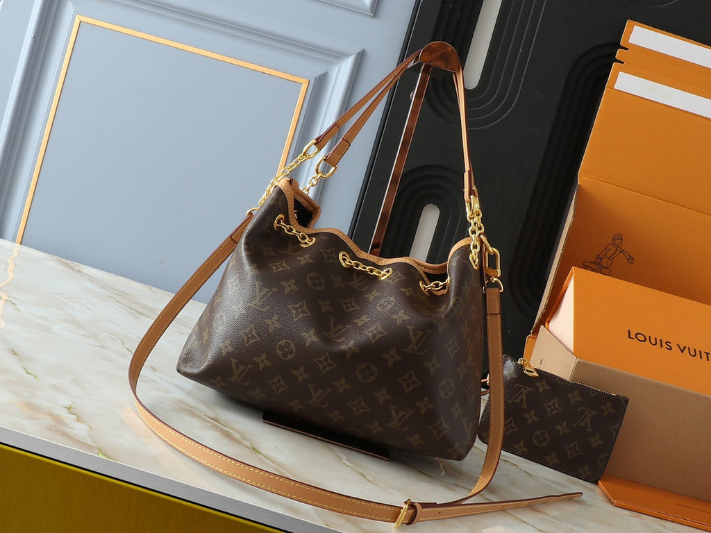 Lv Bag with Metallic Luster Handbag Shoulder Bag 28 x 20 x 11.5cm